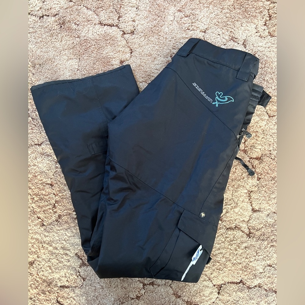 Black ocean & earth ski pants